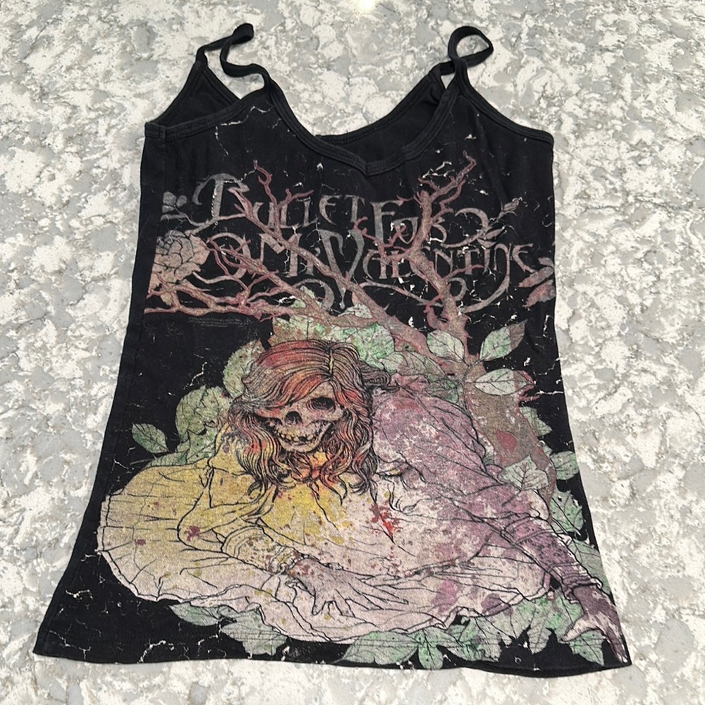 Bullet for my valentine band  Black and Pink Graphic tank top